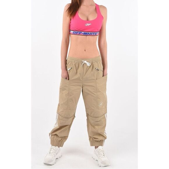 Adidas x Stella McCartney Logo Stripe Zip Front Track Pants EUC Size 36 = XS